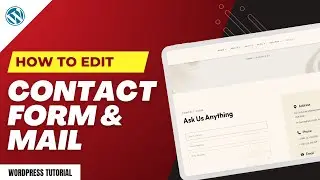 How to edit Contact form and mail | WordPress Tutorial