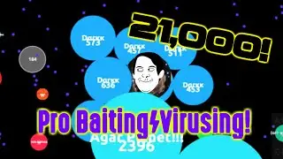 Agar.io: 21K MASS! - Server Domination in ONE Minute! - PRO Baiting Skills!
