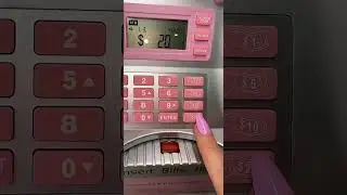 Mini ATM machine that actually works as a piggy bank so cute in pink 
