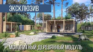 Модульный дом из монолита из клееного бруса