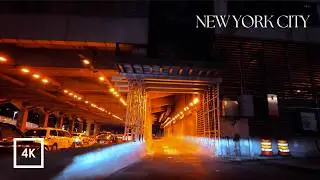 Relaxing 4K Night Drive in New York City - Bronx to Manhattan | Binaural Audio ASMR for Sleep, Study