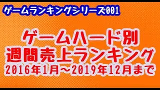 【ゲームランキング】ゲームハード別週間売上ランキング2016/01～2019/12 / Game Ranking GameHard Units sold weekly