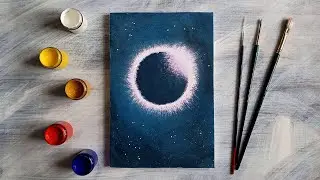 Рисуем затмение гуашью