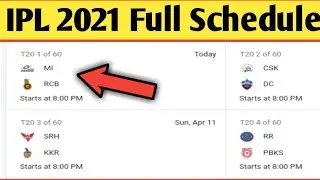 IPL T20 2021 Final Schedule & Time Table | IPL 2021 Full Schedule 2021