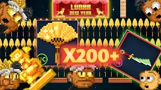 Ломаю 200+ золотых вееров | Ивент Лунный Новый год | ➲ Pixel Worlds