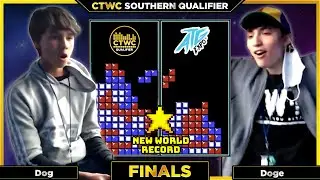 NEW WORLD RECORD! CTWC 2022 Southern Qualifier FINALS! Dogplayingtetris vs Doge_nestris