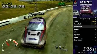 WRC Arcade (PS1) // Hard Super Special Speedrun in 22:06.150