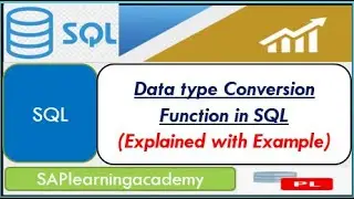 Datatype Conversion Types Functions in SQL | Cast function ,To_date function in SQL