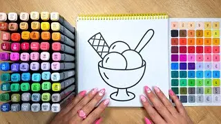 Satisfying Ice Cream Coloring | ASMR & Calm 🍨🍓🍫🥮