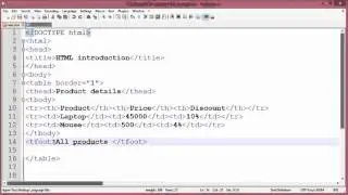 7 html tutorial table, tr, td, th, thead, tfooter, tbody, colspan tages (Hindi/Urdu)