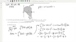 AP CALCULUS TUTOR WALKTHROUGH for Question #5 from the 2019 AP Calculus (AB Only) FREE RESPONSE