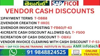 Vendor Cash Discount - Vendor Creation T- XKO1  - Configuration of Vendor cash discount T -OBXU