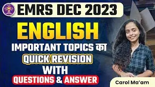 Quick Revision EMRS English | EMRS 2023 English Important Topics with Questions and Answers