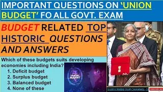 BUDGET RELATED ALL IMPORTANT QUESTIONS FOR ALL GOVT.EXAM, NDA/SSC/BANKING AND OTHERS#unionbudget2023