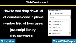 how to add countries code in phone number filed using javascript library