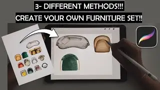 Tutorial !!  3 Easy ways to create Furniture - Elements Library  in Procreate !!