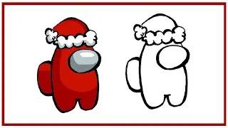 How to Draw AMONG US Santa easy