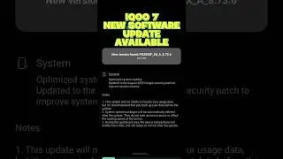 IQOO 7 new software update💥 AVAILABLE  #gr8indian #ytshorts #trendingsong