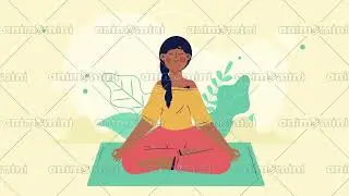 1031 01 Woman Meditating 4k Animated Stock Footage