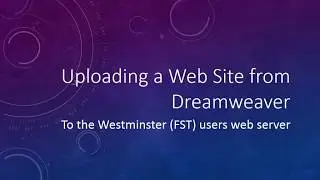 Dreamweaver upload to Westminster server with SFTP