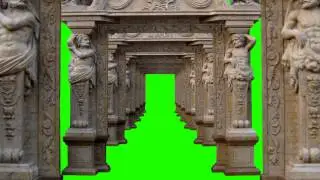 stone gates animation in green screen free stock footage