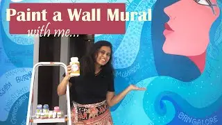 Wall Mural in my Art Studio with Acrylic Paints 🖌🎨 Complete Tutorial #nrtiststudio