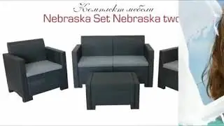 🛋️Садовая мебель из Италии Nebraska Комплект (два кресла, двухместный диван и столик)