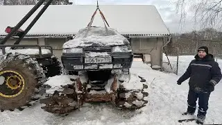 Russian car on soviet traktor DT75