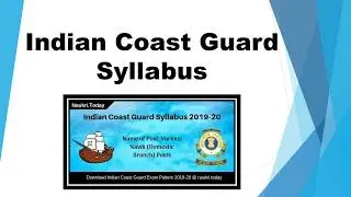 Indian Coast Guard Syllabus 2019-20 Various Navik (Domestic Branch) job