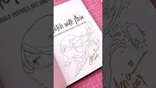 Drawing girl with water hair inside my book! 🌊