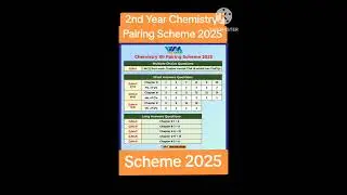 2nd Year Chemistry pairing scheme 2025.....