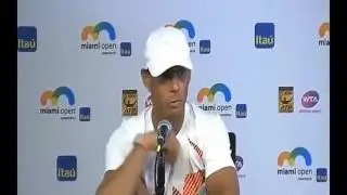 Stupid reporter congrulates Nadal on Miami 