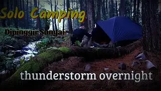 SOLO CAMPING •Thunderstorm At Night•Eating by The River•ASMR