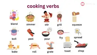 Cooking verbs with sentences examples.