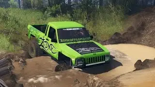 JEEP COMANCHE 4x4 MUDDING, HILL CLIMBING, & OFF-ROADING! (SpinTires Mods)