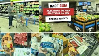 Недельная Закупка Продуктов на $250 | Плохая Новость | Цены на ПРодукты в США | Наша Жизнь в Штатах