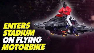 Japanese Baseball Team Manager Enters Stadium On Flying MOTORBIKE That cost Sky High Nearly $700,000
