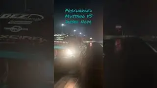 Supercharged Mustang takes on Diesel Nova with Turbo & Nitrous #holleyefi #procharged #x275