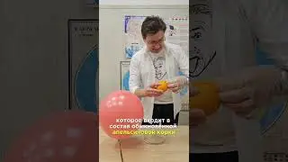 Лопаем шарик с помощью апельсина! #молодыеученые #ученаякомпания