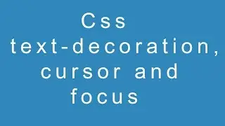 Css text-decoration, cursor and focus