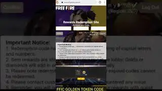 FFIC FINAL REDEEM CODE TODAY | FFIC GOLDEN TOKEN REDEEM CODE TODAY | FREE FIRE REDEEM CODE TODAY
