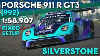iRacing Porsche 911 R GT3 (992) | Silverstone | 1:58.907 | Fixed Setup