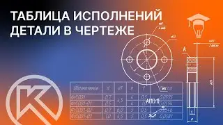 Таблица исполнений детали Ролик в чертеже КОМПАС 3D