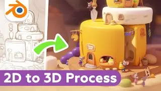 Creating an illustration in Blender | 2D to 3D process