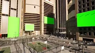 Green Screen City Billboards Mockup 30