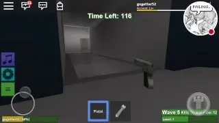 playing Zombierush in roblox