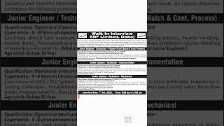 Junior Engineer | Instruments | Mechanical | Electrical | Technicians ||#recruitment #shorts