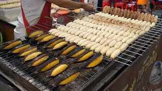 놀라운 그릴 바나나 구이 / amazing grilled banana - thai street food