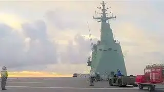 MRH90 HMAS Adelaide LHD01 Backwards Running Take Off