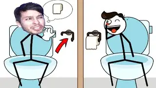 STICKMAN NEEDS TO STEAL THE TOILET PAPER!! - DeGoBooM